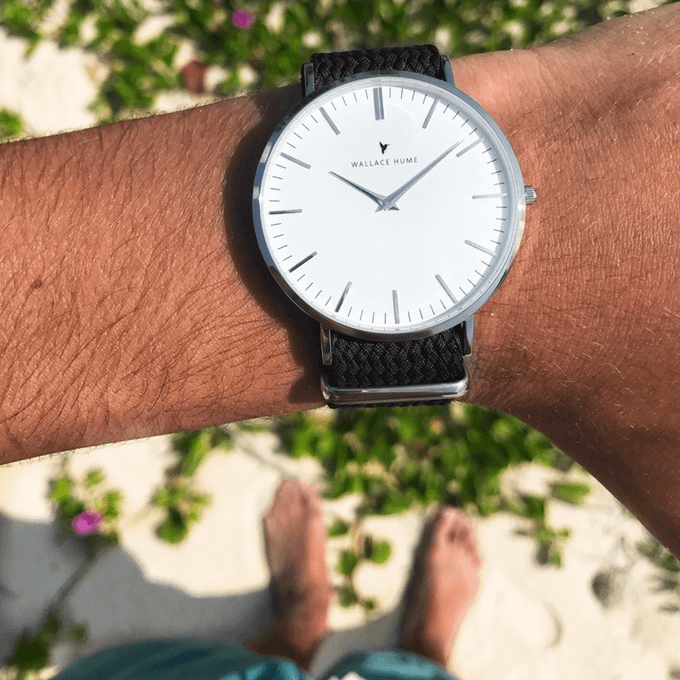 Wallace Hume Olive Green Watch on beach